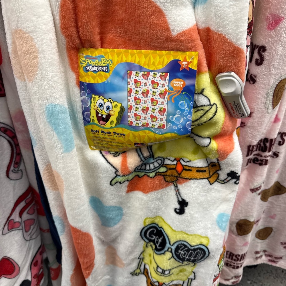 SpongeBob SquarePants Colorful Plush Throw Blanket